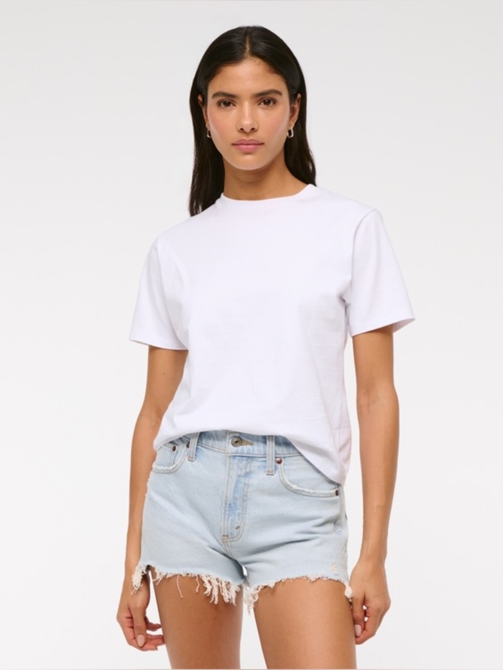 Abercrombie & Fitch Women’s Denim Mini Shorts Frayed Hem Mom Short High Rise 29